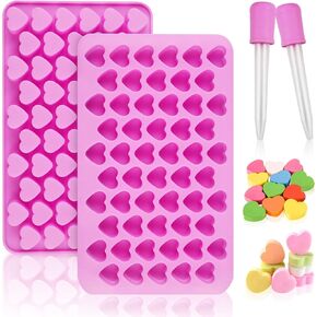 Heart Silicone Molds, AITRAI 2 Pack 3D Diamond Heart Silicone Molds for Soap Making Baking Chocolate Molds Silicone Cake Pop Molds Mousse Mold, Gift for Birthday Wedding Party, Diamond Pink