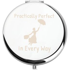 WUSUANED Mary Poppins Quote Mirror Practically Perfect in Every Way Movie Inspired Gifts for Mary Fans (Mary Poppins Quote Mirror)