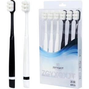 Adult Extra Soft Toothbrush with 10000 Soft Bristles,Excellent Cleaning Effect,Soft Bristle Toothbrush for Sensitive Teeth or Gum Clean Effectively(6 Pack)