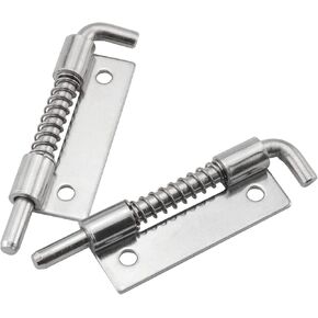 2pcs 304 Stainless Steel Flat Pin Hinge Spring Latch 50x25mm Movable Spring Bolt Hinge Distribution Cabinet Box Upper and Lower Door Shafts for Cabinet Door