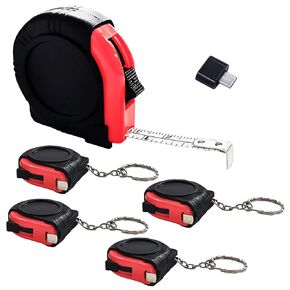 Kids Tape Measure 3ft/1m, Inch/Metric Tape Measure with Slide Lock, 5 Pack Measuring Tape Retractable, Mini Tape Measure,Pocket Tape Measures Keychains for Daily Use Type-C Convertor