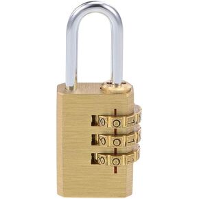uxcell 3 Digit Combination Padlock Brass Locks 3mm Shackle Diameter for Gym Locker Fence Suitcase Travel Outdoor