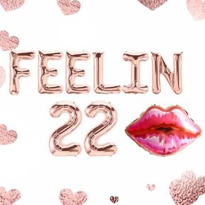 LaVenty 66 PCS Luxury Feelin 22 Balloons Feelin 22 Banner 22nd Birthday Balloons 22 Birthday Party Supplies Feelin 22 Birthday Decoration Feelin 22 Sash Feeling 22 Decoration