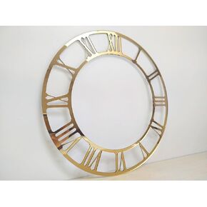 11.81 Inch (30cm) Gold Classic Clock Face with Clock Hands for Resin, Crafts, DIY, Round Mirror Acrylic Clock Dial Plate with Roman Numerals