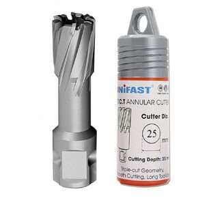 25-MM Diameter x 35-MM Depth Heavy Duty M2 High Speed Steel Annular Cutter for Stainless Steel