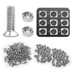 100 Pieces D Series Panel Screws and Nut Kit - Panel Mount Connector, Audio Server Rack Mounts Screws, Metal Screws for D-Series Panel Rack - M2.5 x 8mm Stainless Steel Screw Fasteners