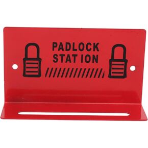 Safety Padlock Station - Alloy Steel Wall Mounted Padlock Rack Management Station - Padlock Tagout Station for 5‑8 Locks - Red