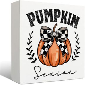 Pumpkin Decor Wooden Signs - Tis the Season Wooden Signs, Rustic Fall Decorations for Home, Fall Decorations Indoor, Fall Room Decor