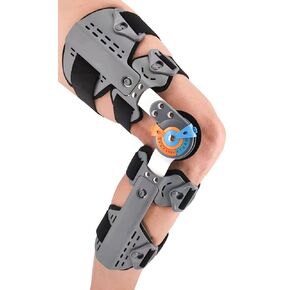 Hinged Knee Brace ROM Post Op Knee Immobilizer Adjustable Knee Immobilizer Support with Side Leg Stabilizers for Men and Women for Meniscus Tear, Arthritis, ACL, PCL, Osteoarthritis, Orthopedic Rehab