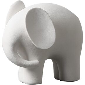 Elephant Statue Decor Simple Ceramics Elephant Figurines Creative Home Decorations for Living Room Modern Style (Large)