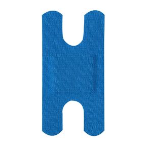 99920 Blue Metal Detectable Adhesive Strips, Sterile, Lightweight Flex 1-1 per 2" Width, 3" Knuckle, Pack of 1200