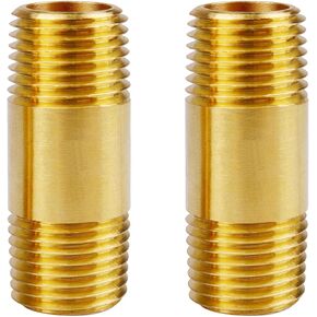 تركيبات أنابيب الحلمة النحاسية 1/4 بوصة، موصل مستقيم موسع خيط ذكر 1/4 بوصة NPT x 1/4 بوصة NPT، طول 1-1/2 بوصة 1000 رطل لكل بوصة مربعة (عبوتان) in Kuwait