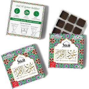 Oud Al Qamar Bakhoor by Dukhni | 3 boxes x 9 Piece each | Arabic Bakhoor Incense | Floral Oud Blend | Perfect for Prayer Time | to Relax & Meditate | Handmade Traditional recipe
