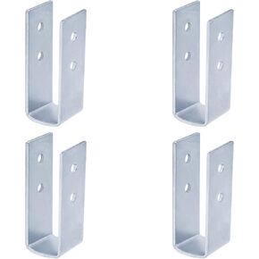4 Pcs 4 Hole Long U-Shape Bracket, 1-1/4" Inner Wide, 4-5/8" High, Carbon Steel U-Channel Fasteners 3.5mm Thickness