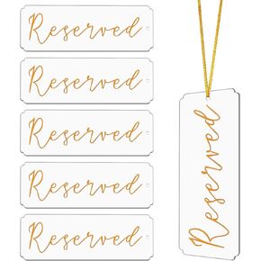 Coitak 6 Pieces Reserved Signs for Wedding, Reserved Seating Signs with Ribbons, Hanging Reserved Table Signs for Wedding Ceremony Restaurant