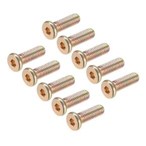 uxcell M8x20mm Furniture Screw Hex Socket Machine Screws Zinc Plated Fasteners Bolts Full Thread Carbon Steel 20Pcs