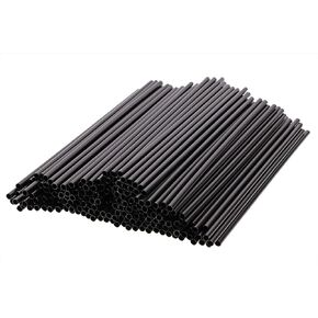 Tupalizy 100PCS Black Plastic Straws Drinking Coffee Stirrers for Wedding Coffee Sip Stir Sticks for Cocktail Tea Chocolate Hot Water Cold Drinks Cups Travel Mugs Crafts Home Bars, 5.12 inch