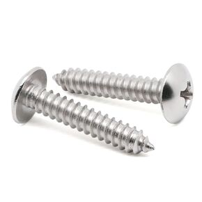 #10 x 1-1/4" Truss Head Self Tapping Wood Screws Sheet Metal Screws, 304 Stainless Steel 18-8, 100 PCS