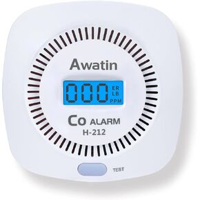 2 Pack Carbon Monoxide Detectors - Carbon Monoxide Alarm Battery Powered, CO Detectors with Digital Display for Home, Easy to Install