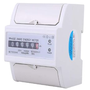 Single Phase 2 Wire Energy Meter, DIN Rail Electronic Energy KWh Meter Electric Meter Low Power Consumption 220V 10(40) A