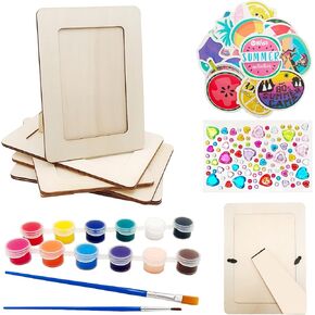 Diy Picture Frame kit Handmade Shell Fragment Decoration Picture Frames Family Valentine's Day Gifts Crafts Photo Frame for Kid, 7inch wooden picture Seashell frames for crafts Birthday Party Gifts