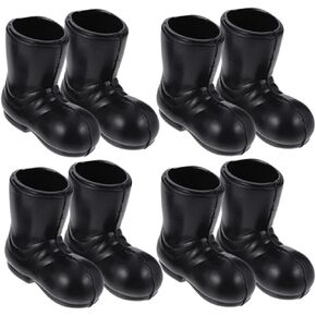 TOYANDONA Miniature Boots 3 Pairs Mini Santa Claus Shoes Boots, Black Mini Christmas Santa Boots Dollhouse Miniature Santa Boots for Crafts Christmas Dollhouse Decorations