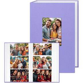 Photo Album 4x6 360 Photos, Large Capacity 4x6 Photo Album Linen Cover with Front Window, 4x6 Picture Album, 360 Photos 4x6 Photo Album Book for Wedding Kids Travel Family Baby Pictures (Black)