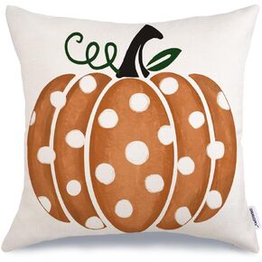 GEEORY Fall Pillow Covers 18x18 inch Polka Dots Pumpkin Throw Pillow Covers for Fall Thanksgiving Decorations Fall Party Pillows Decorative Pillow Covers for Couch Sofa