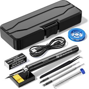 Mini Cordless Soldering Iron Kit,USB Wireless Electric Soldering Iron Pen 10-in-1,3 Temperature Adjustment,Portable and Rechargeable for Home Appliance Repair,Electronic Components,DIY (Blue)…