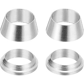 PATIKIL 4mm Tube OD 316 Stainless Steel Compression Tube Fitting Sleeve, 2 Pack Double Ferrule Ring Tubing Fitting Assortment Kit, Silver