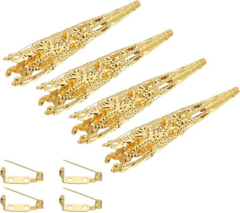 PATIKIL 41mm Corsage Decorative Holder, 4 Pcs Brooch Pin Vase Pocket Boutonnieres Holder with Bar Pins for Wedding Party DIY Crafts, Silver Tone in Saudi Arabia