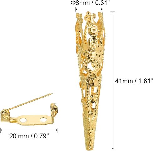 PATIKIL 41mm Corsage Decorative Holder, 4 Pcs Brooch Pin Vase Pocket Boutonnieres Holder with Bar Pins for Wedding Party DIY Crafts, Silver Tone in Saudi Arabia