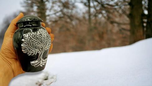 Black Cremation Urns for Ashes Adult Male/Female -Beautiful Unique 3D Style Decorative Urns W/Velvet Bag -5" Aluminium Small Cremation Urn for Funeral for Pet or Human Ashes Small urn (Angel Wings) in Saudi Arabia