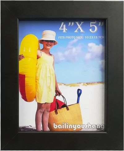 إطار صورة مقاس 4 × 5 - إطار صور خشبي مقاس 5 × 4 - مصنوع من الخشب الحقيقي مع حماية للصور من زجاج شبكي - جاهز للتعليق على الحائط وعرض الطاولة الدائمة in Saudi Arabia