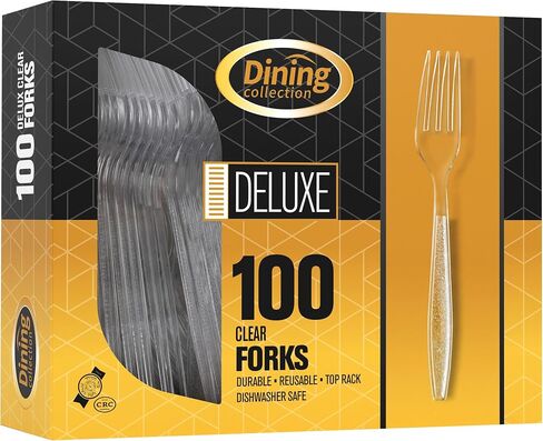 Dining Collection Clear Plastic Forks - 100 Pack – Durable, Recyclable, Disposable Forks – Great for Everyday, Parties & Events in Saudi Arabia