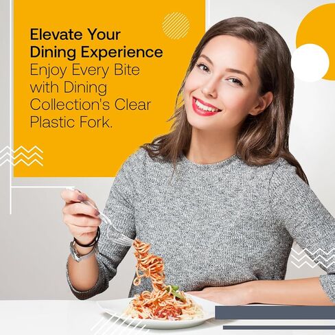 Dining Collection Clear Plastic Forks - 100 Pack – Durable, Recyclable, Disposable Forks – Great for Everyday, Parties & Events in Saudi Arabia