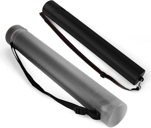 DEWEL Black Document Tube/Plastic Poster/Art Storage Tube, Adjustable Carrying Strap Waterproof and Light-Resistance Telescoping Carrying Case for Drawing, Drafting, Map Scroll, Document and Blueprint in Kuwait