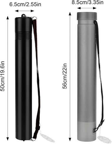 DEWEL Black Document Tube/Plastic Poster/Art Storage Tube, Adjustable Carrying Strap Waterproof and Light-Resistance Telescoping Carrying Case for Drawing, Drafting, Map Scroll, Document and Blueprint in Kuwait
