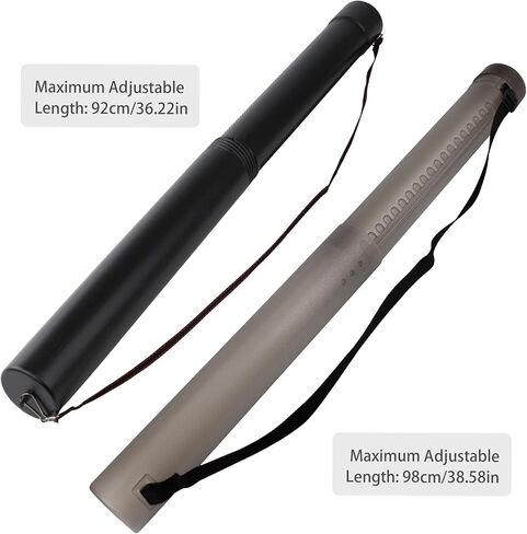 DEWEL Black Document Tube/Plastic Poster/Art Storage Tube, Adjustable Carrying Strap Waterproof and Light-Resistance Telescoping Carrying Case for Drawing, Drafting, Map Scroll, Document and Blueprint in Kuwait
