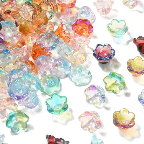 DanLingJewelry 100Pcs Random Color Beautiful Bow Glass Beads Tiny Bowknot Beads for Necklace Bracelet Chain Jewelry Making in Saudi Arabia