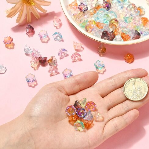 DanLingJewelry 100Pcs Random Color Beautiful Bow Glass Beads Tiny Bowknot Beads for Necklace Bracelet Chain Jewelry Making in Saudi Arabia