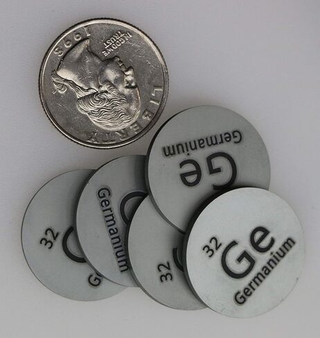 قرص معدني من الجرمانيوم (Ge) مقاس 24.26 مم مع علبة أكريليك للتجميع أو التجارب in Kuwait