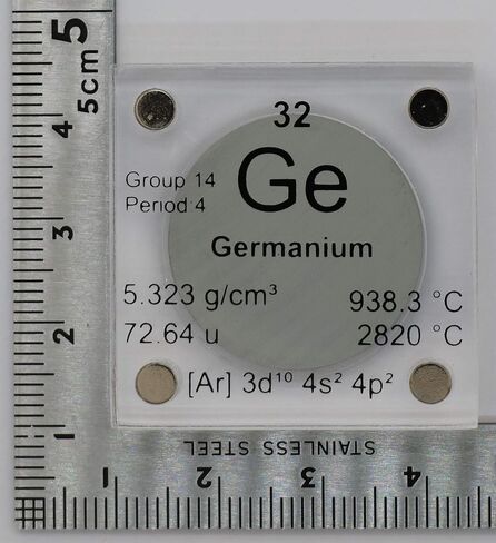 قرص معدني من الجرمانيوم (Ge) مقاس 24.26 مم مع علبة أكريليك للتجميع أو التجارب in Kuwait