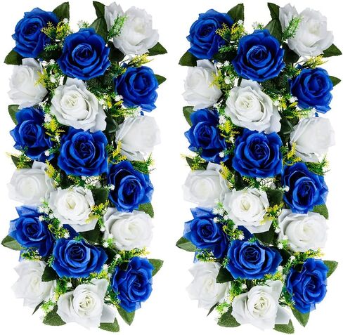 Inweder Flower Table Decorations for Wedding - 6 Pcs Artificial Table Flower Arrangement, Weeding Rose Floral Centerpieces for Reception, Table Runner, Dining Table, Living Room, Kitchen, White in Saudi Arabia