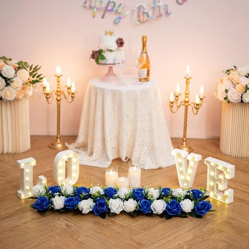 Inweder Flower Table Decorations for Wedding - 6 Pcs Artificial Table Flower Arrangement, Weeding Rose Floral Centerpieces for Reception, Table Runner, Dining Table, Living Room, Kitchen, White in Saudi Arabia