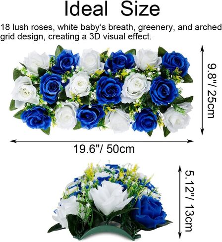 Inweder Flower Table Decorations for Wedding - 6 Pcs Artificial Table Flower Arrangement, Weeding Rose Floral Centerpieces for Reception, Table Runner, Dining Table, Living Room, Kitchen, White in Saudi Arabia