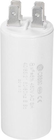 Uxcell CBB60 تشغيل مكثف 8 فائق التوهج 450 فولت التيار المتناوب إدراج مزدوج 50/60 هرتز اسطوانة 69x32 مللي متر الأبيض لمحرك مضخة المياه ضاغط الهواء in Saudi Arabia