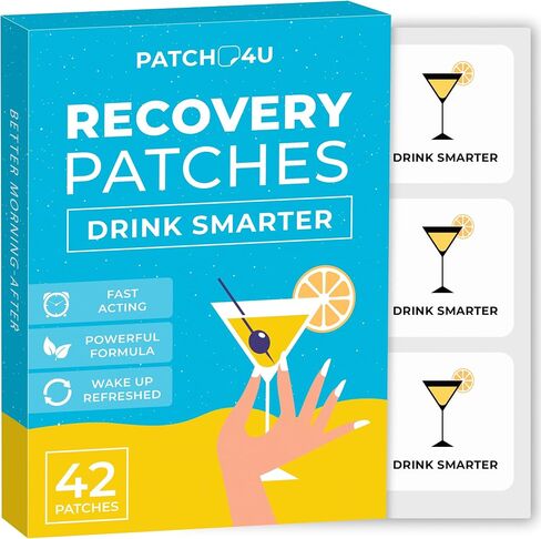 42 قطعة من رقعات الحفلات من PATCH4U - استيقظ منتعشًا ومفعمًا بالحيوية مع رقعة التعافي من المكونات الطبيعية بنسبة 100% - صديقة للبشرة ومقاومة للماء - ضعيها قبل الشرب - تركيبة صباحية محسنة in Saudi Arabia