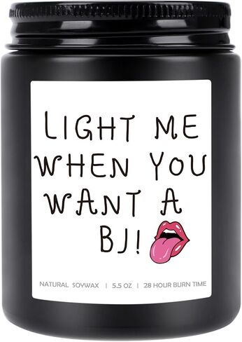 Valentines Day Gifts for Him - Light Me When You Want A BJ Candle, Funny Gifts for Men, Naughty Anniversary Birthday Gifts for Boyfriend Husband Fiance Couples Gift Ideas, Sandalwood Scented Candles in Saudi Arabia