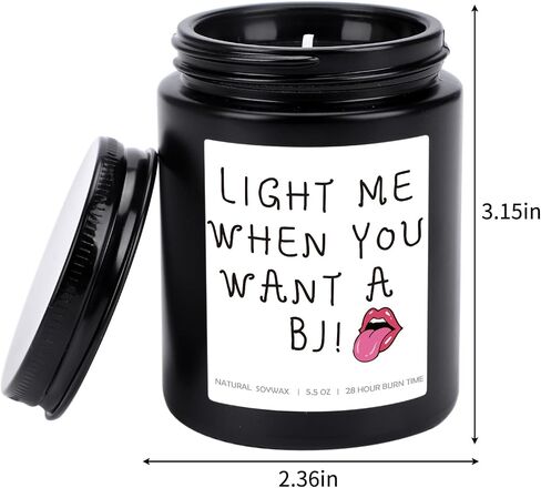 Valentines Day Gifts for Him - Light Me When You Want A BJ Candle, Funny Gifts for Men, Naughty Anniversary Birthday Gifts for Boyfriend Husband Fiance Couples Gift Ideas, Sandalwood Scented Candles in Saudi Arabia